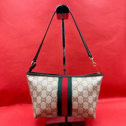 未使用品 GUCCI GGスプリーム シェリーライン ショルダーバッグ ブラウン