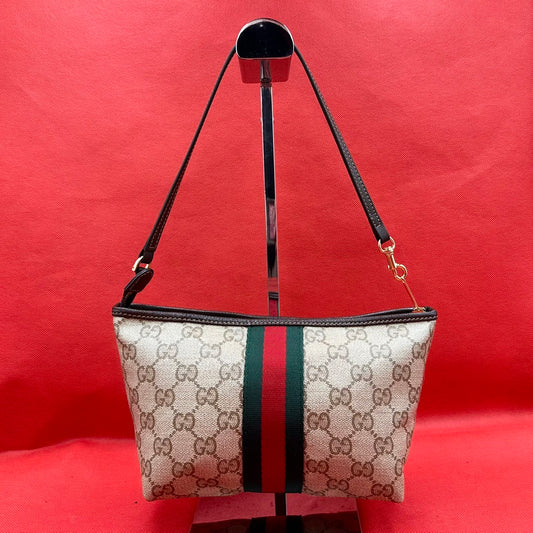 未使用品 GUCCI GGスプリーム シェリーライン ショルダーバッグ ブラウン