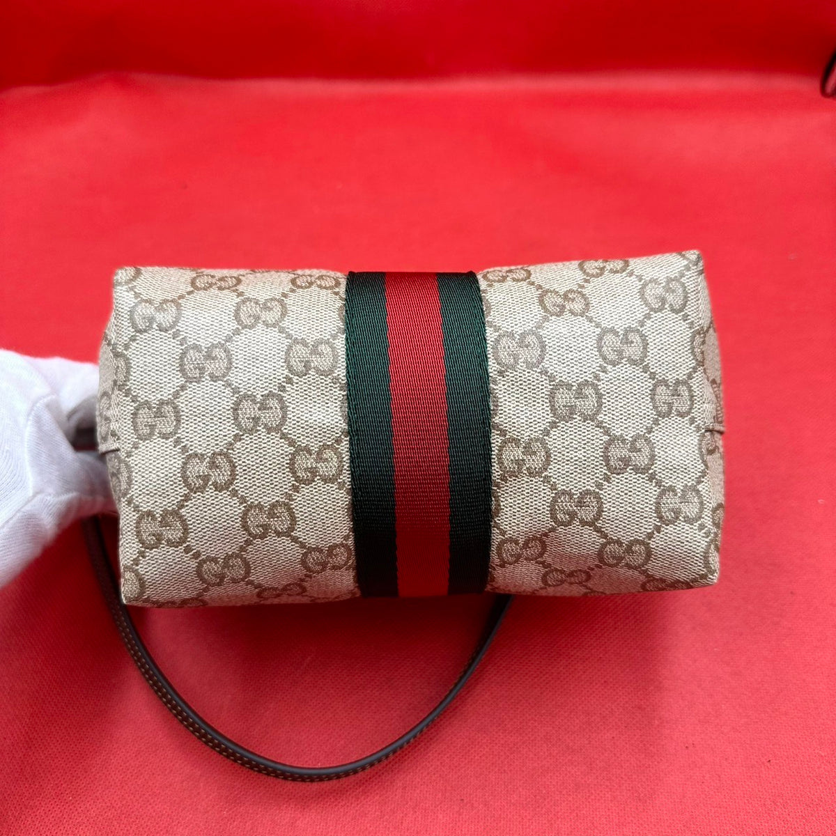 未使用品 GUCCI GGスプリーム シェリーライン ショルダーバッグ ブラウン