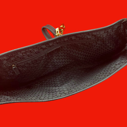 美品　GUCCI グッチ バンブー ジャッキー ワンショルダーバッグ オールレザー ブラック