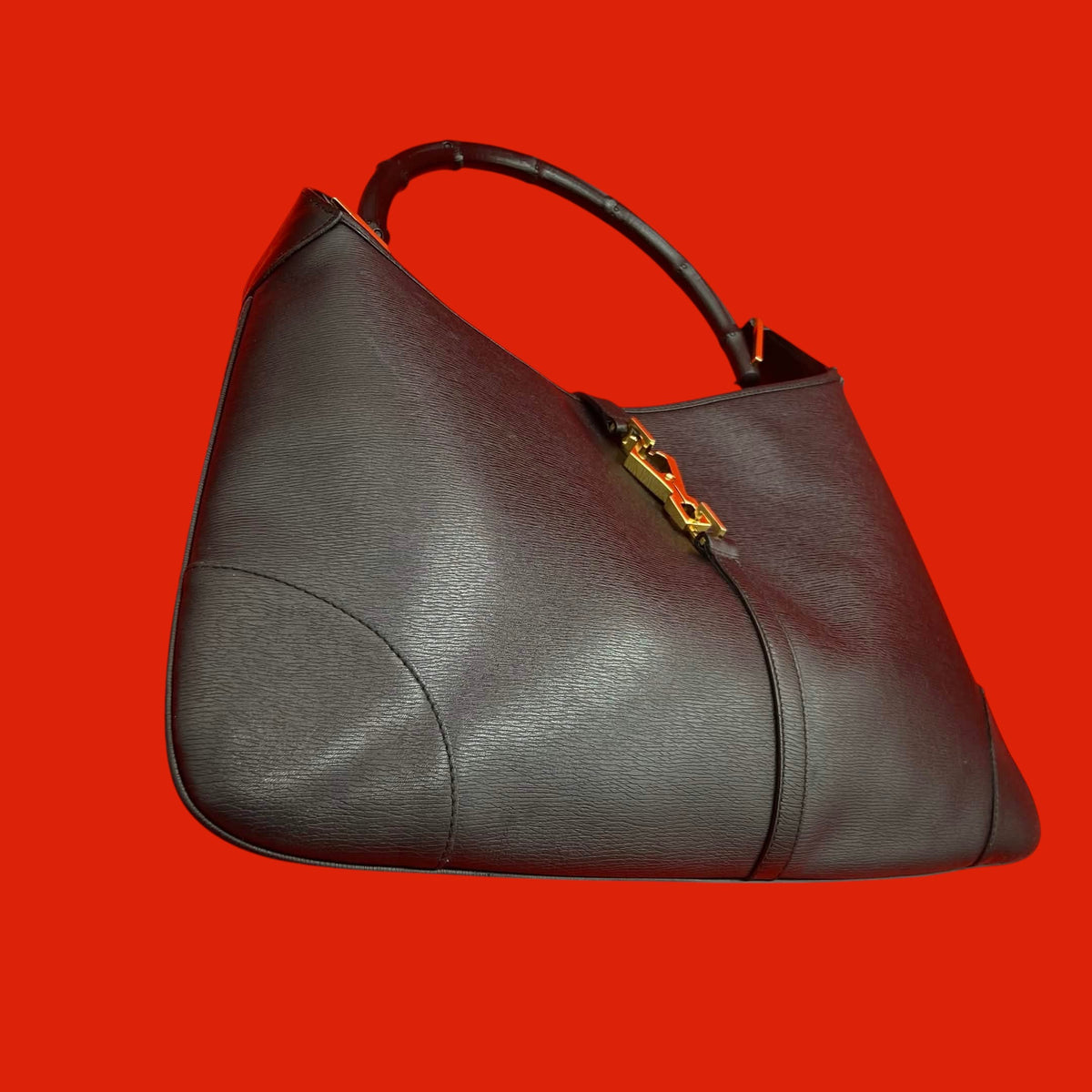 美品　GUCCI グッチ バンブー ジャッキー ワンショルダーバッグ オールレザー ブラック
